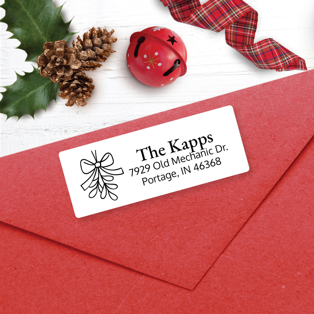 Christmas Address Labels, Mistletoe, Personalized