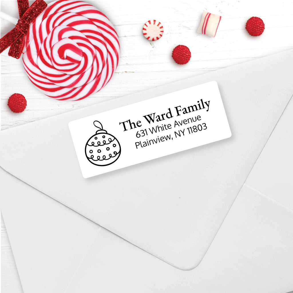 Christmas Address Labels, Round Ornament, Personalized