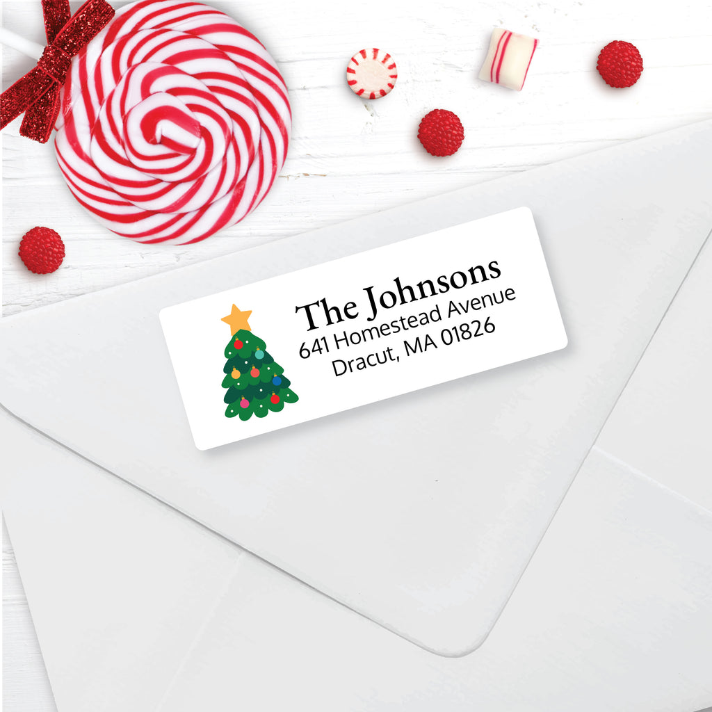 Christmas Address Labels, Shining Christmas Star, Personalized