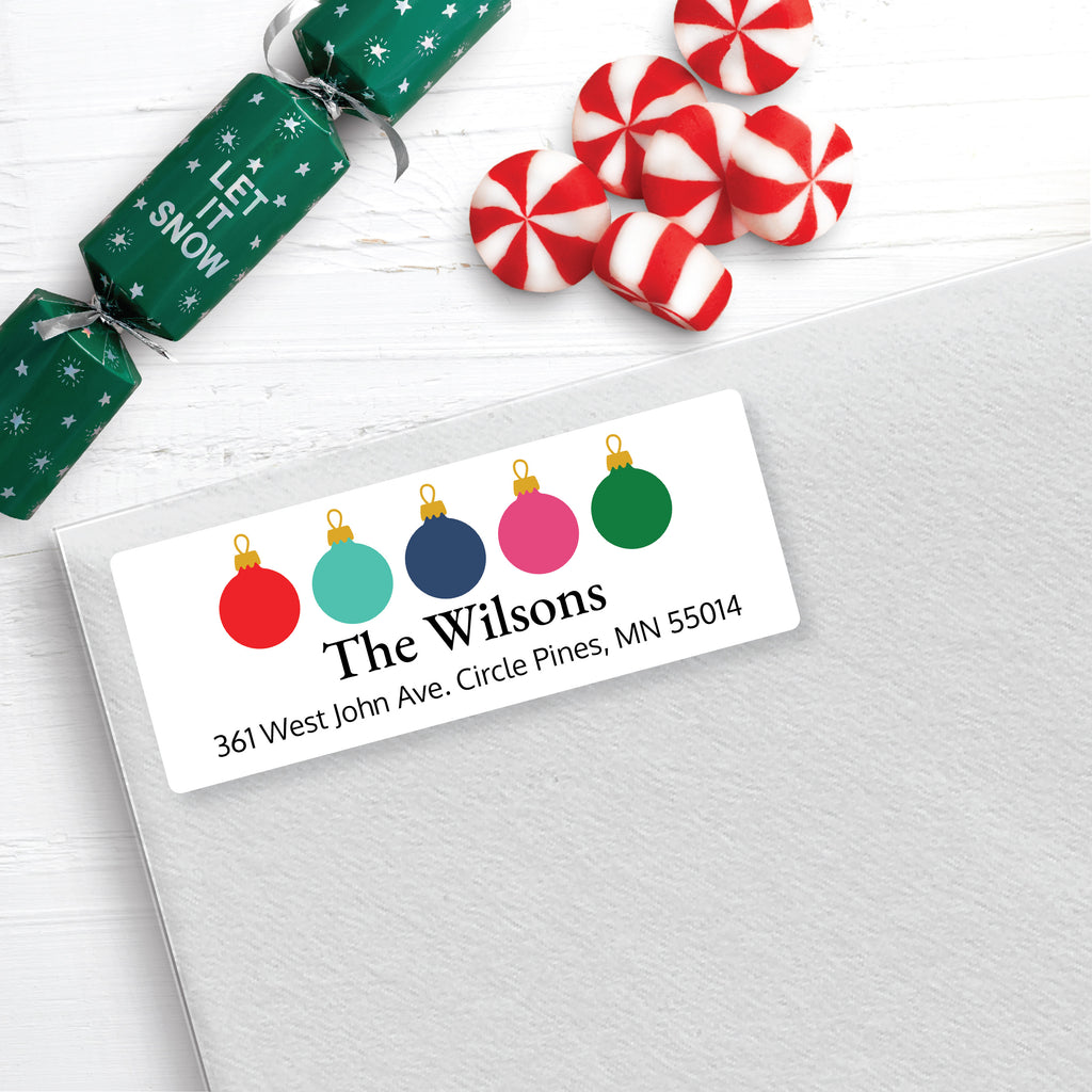 Christmas Address Labels, Dazzling Ornaments, Personalized