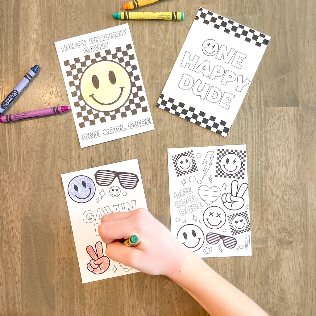 Personalized Cool Dude Coloring Party Favors