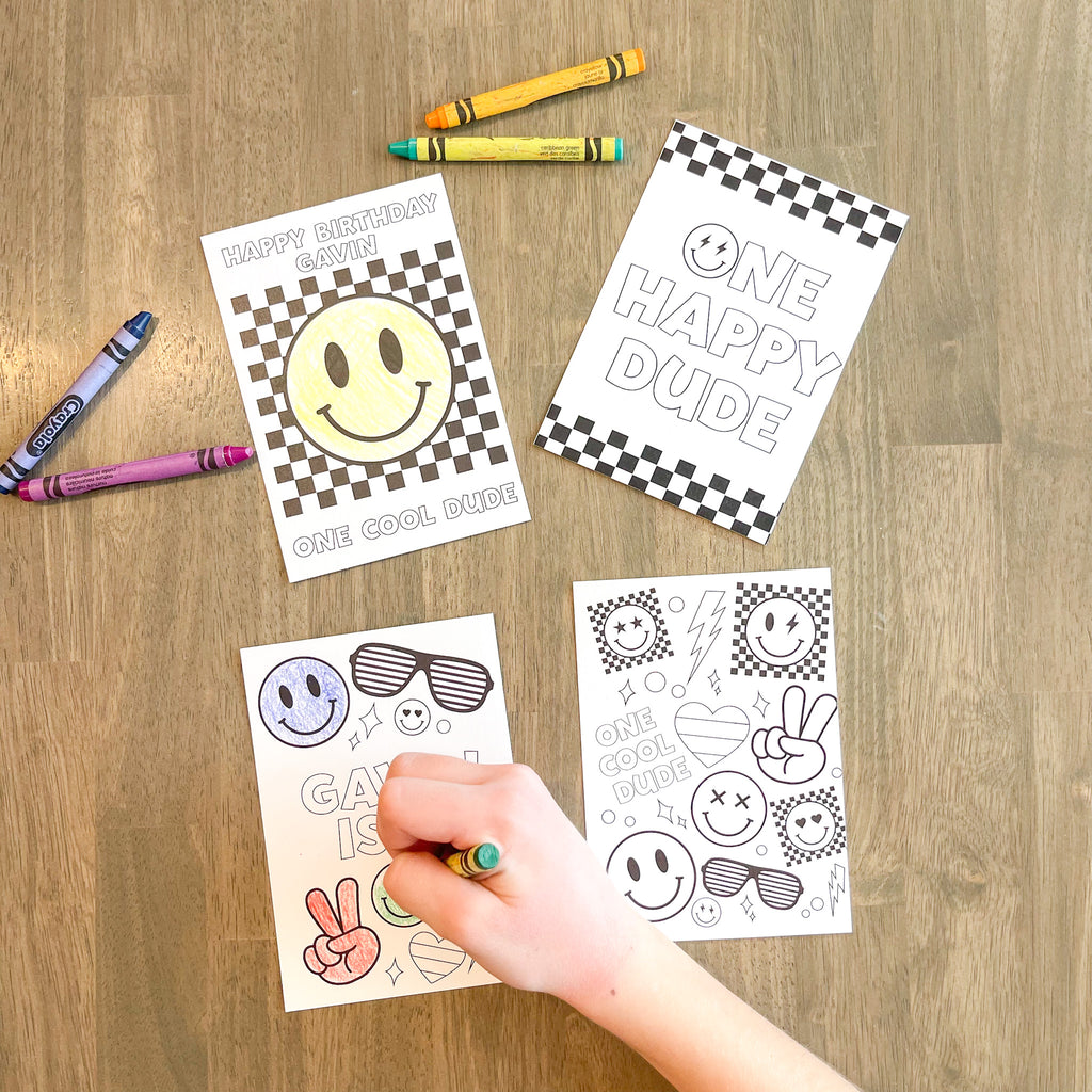 Personalized Cool Dude Coloring Party Favors