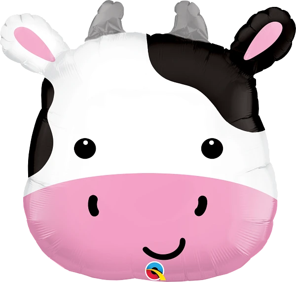 Cute Cow Face Balloon, 28" , Farm Party