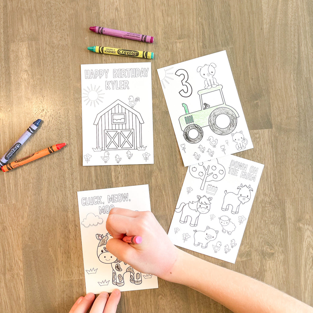 Personalized Farm Coloring Party Favors| Farm Party