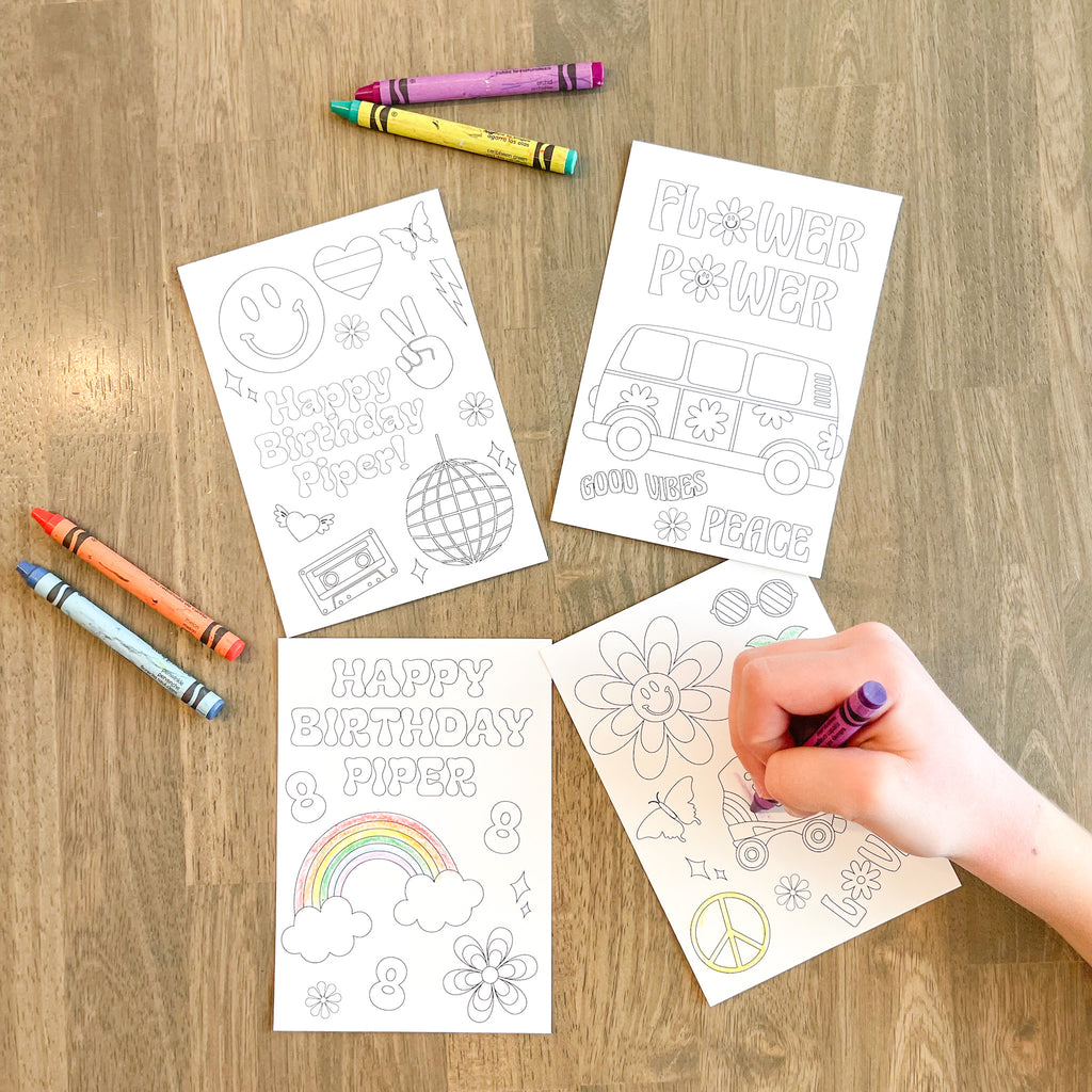 Personalized Groovy Coloring Party Favors| Groovy Party