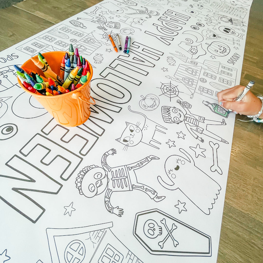 Halloween Night Coloring Table Runner | Halloween Party