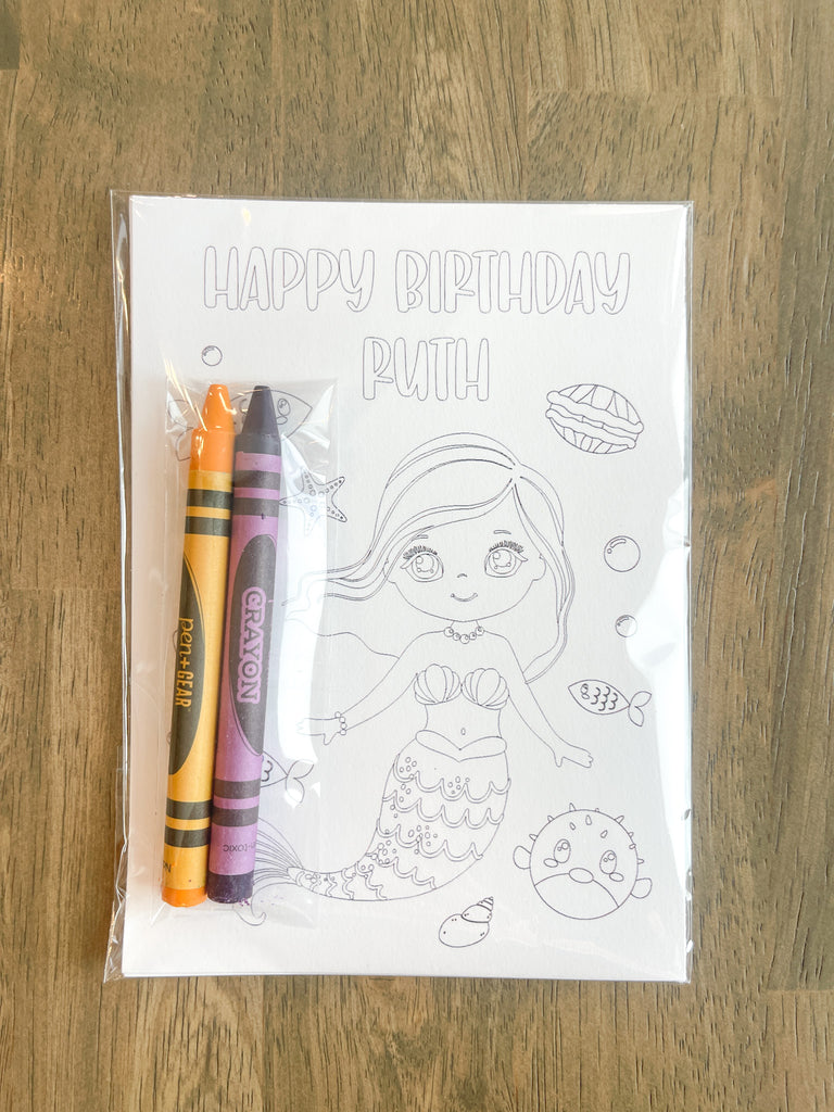 Personalized Mermaid Coloring Party Favor| Mermaid Party