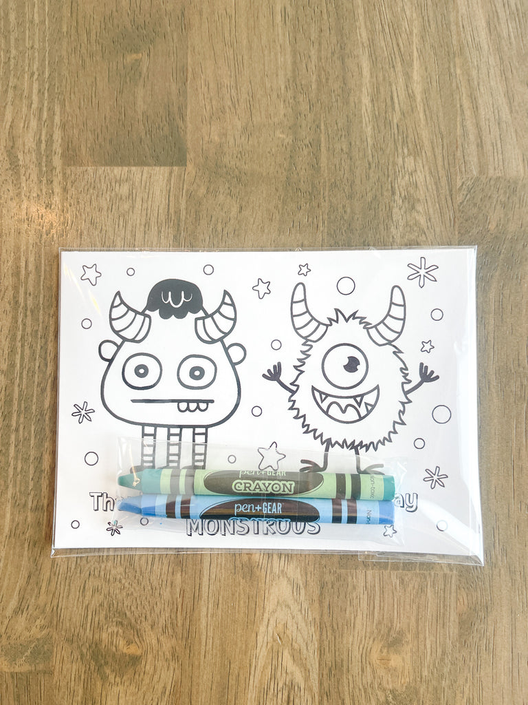 Personalized Monster Coloring Party Favor| Monster party