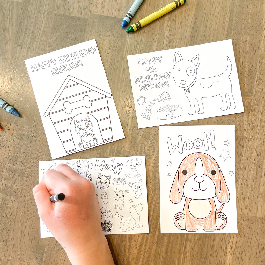 Personalized Puppy Coloring Party Favors