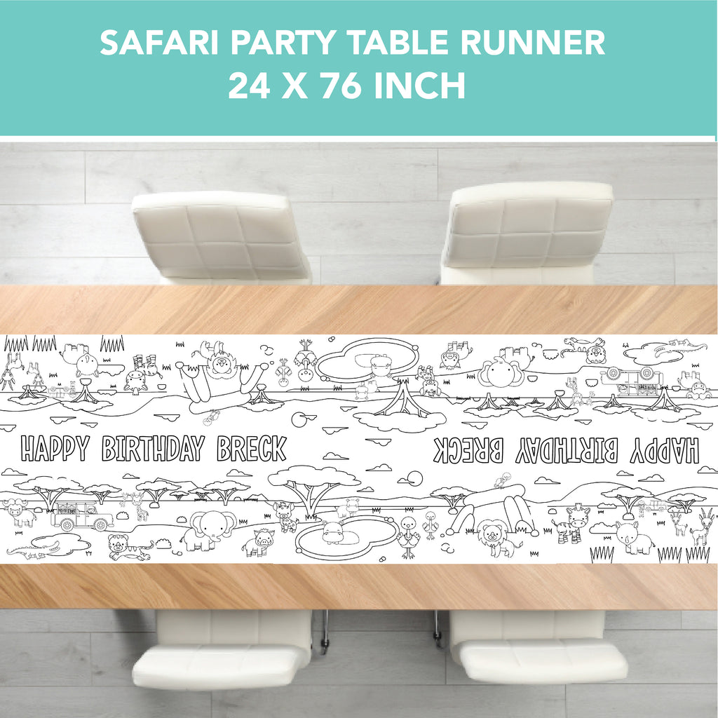 Safari Coloring Table Runner