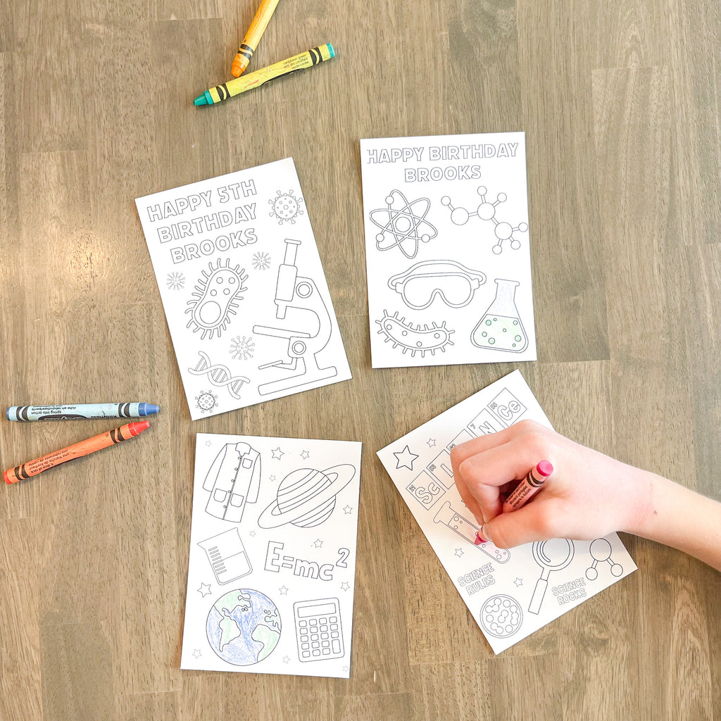 Personalized Science Coloring Party Favors| Science