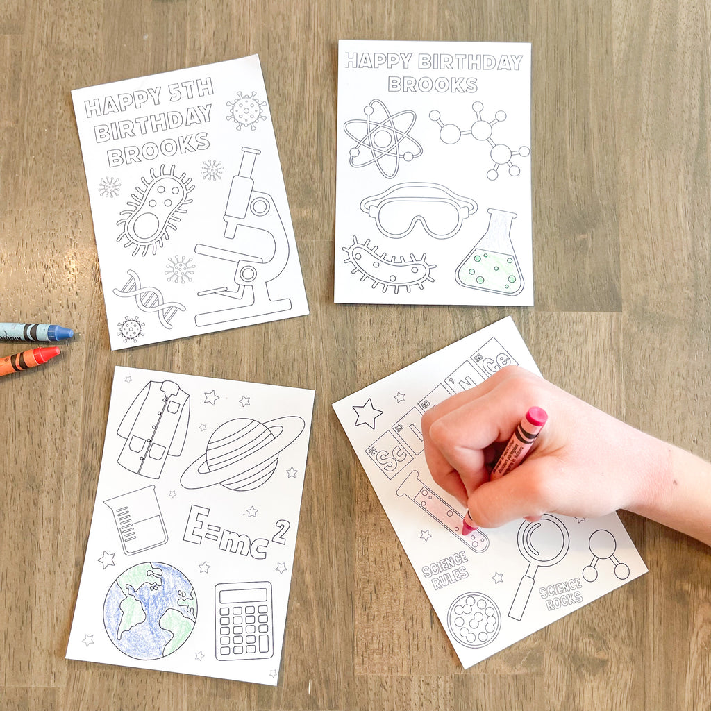 Personalized Science Coloring Party Favors| Science