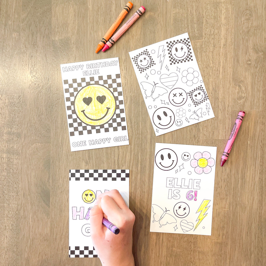 Personalized Smiley Coloring Party Favors