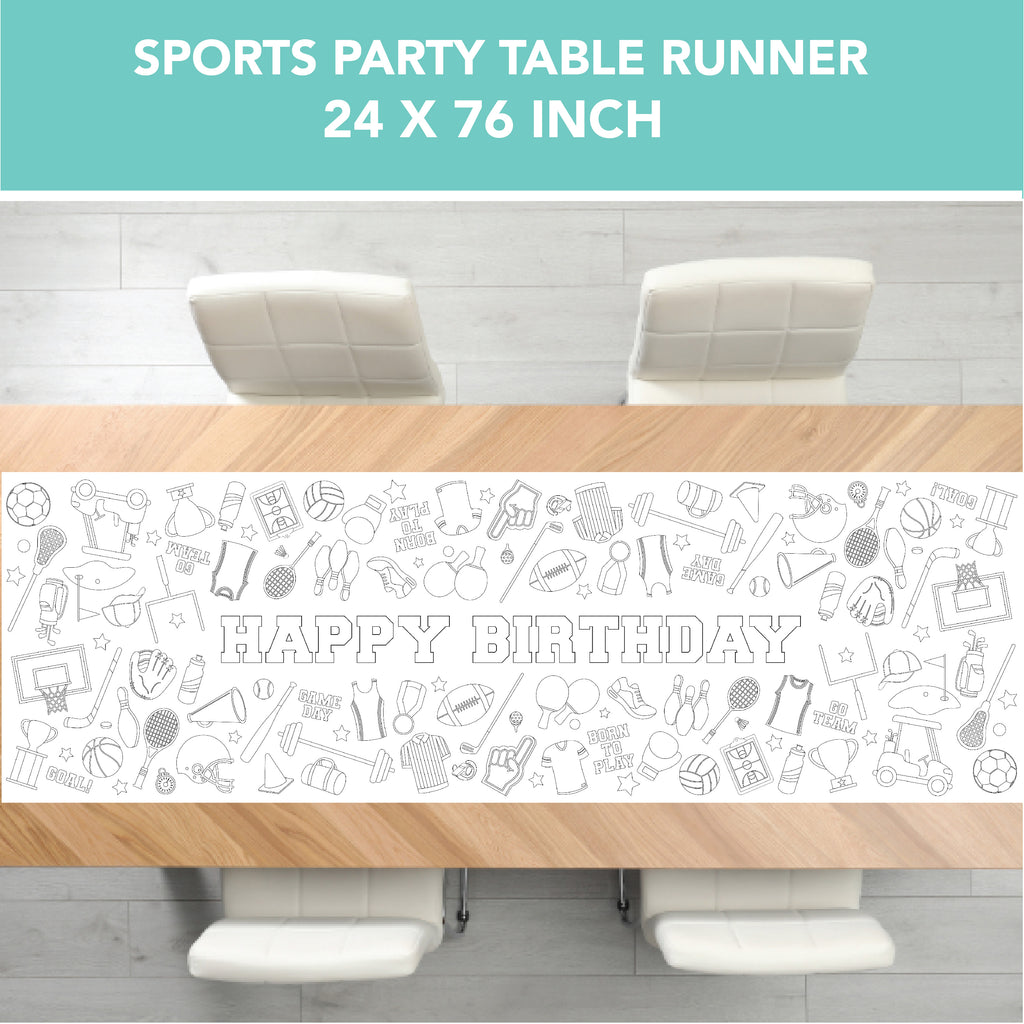 Sports Coloring Table Runner| Sports Party