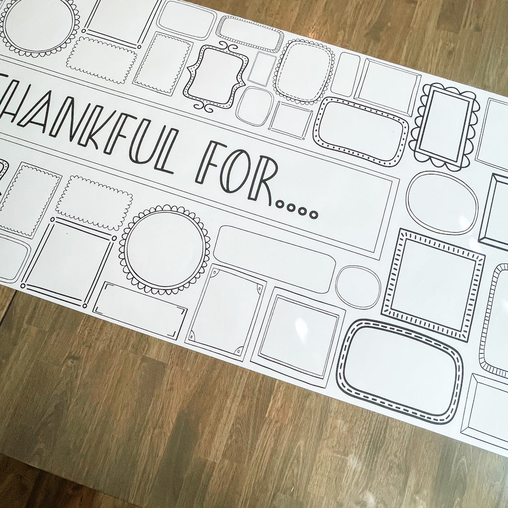 Thankful Coloring Table Runner | Thanksgiving