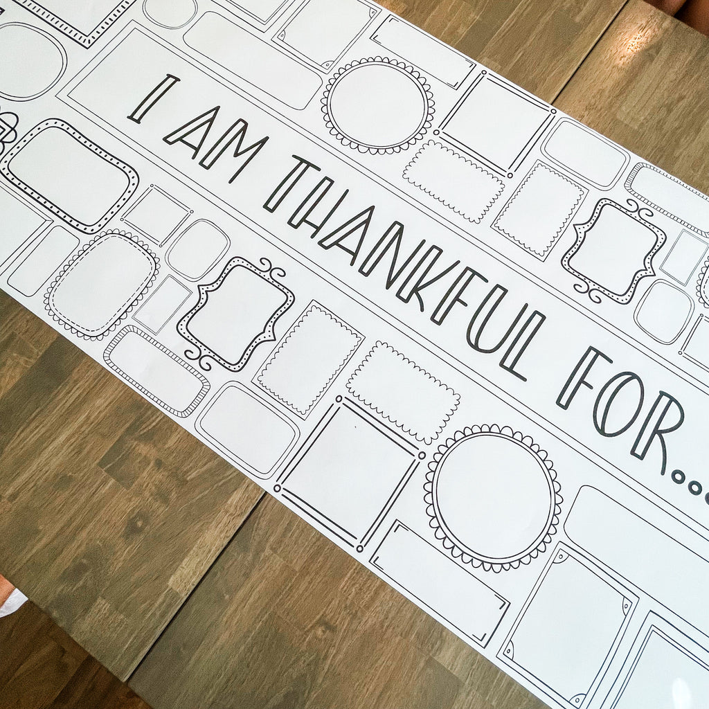 Thankful Coloring Table Runner | Thanksgiving