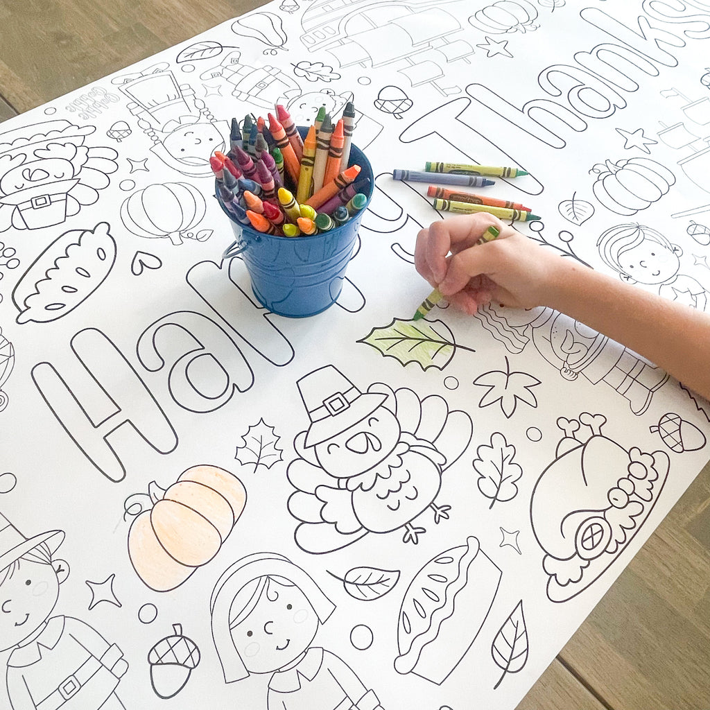 Thanksgiving Coloring Table Runner | Thanksgiving