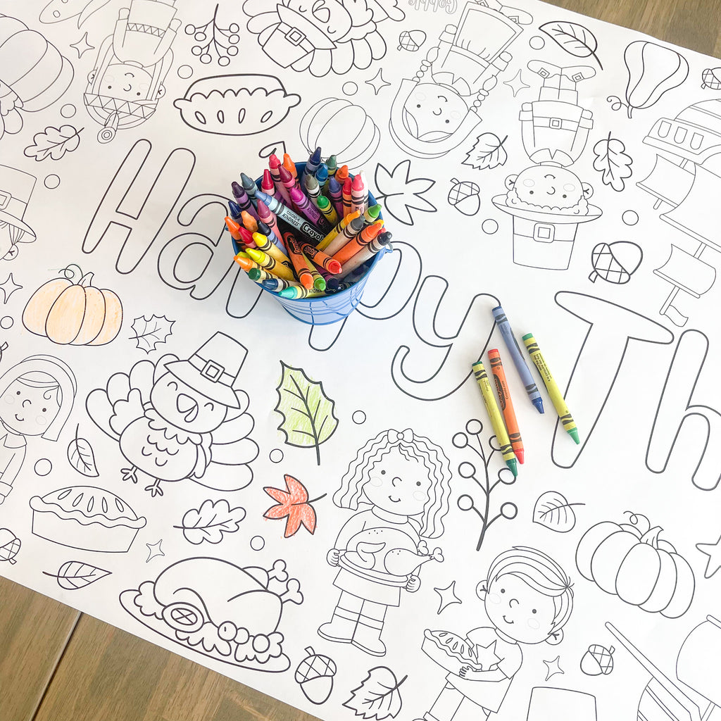 Thanksgiving Coloring Table Runner | Thanksgiving