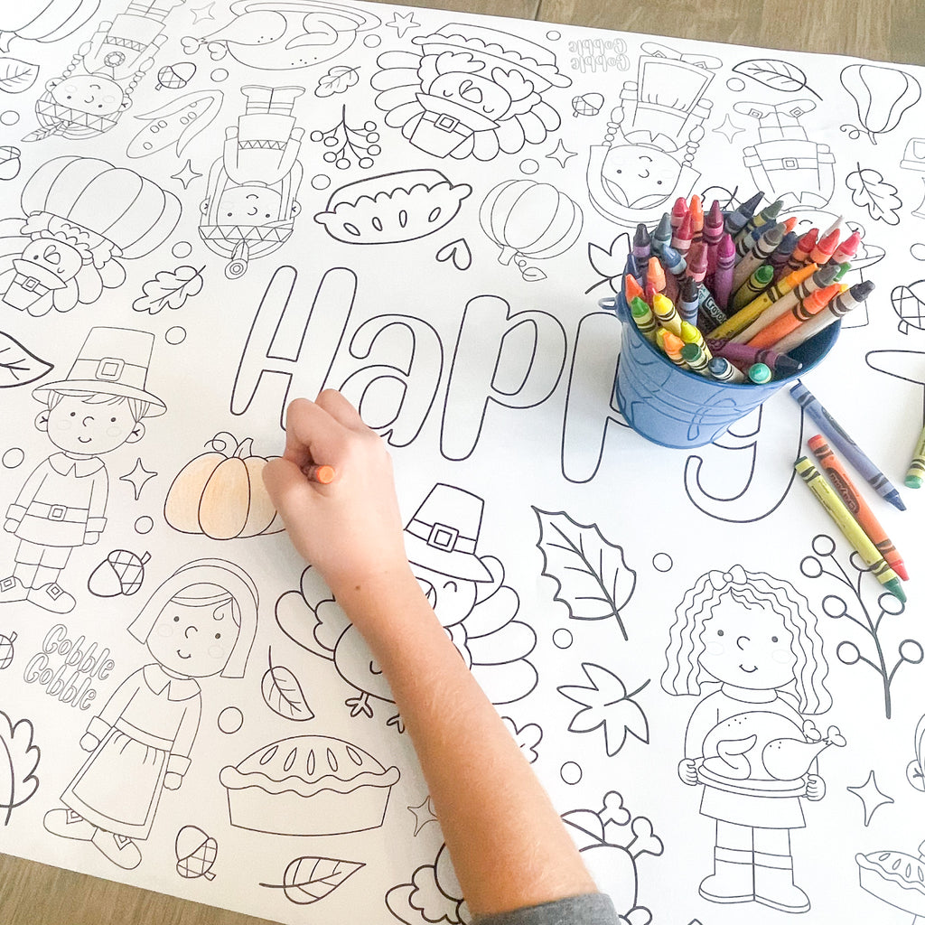 Thanksgiving Coloring Table Runner | Thanksgiving