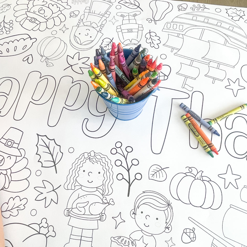 Thanksgiving Coloring Table Runner | Thanksgiving