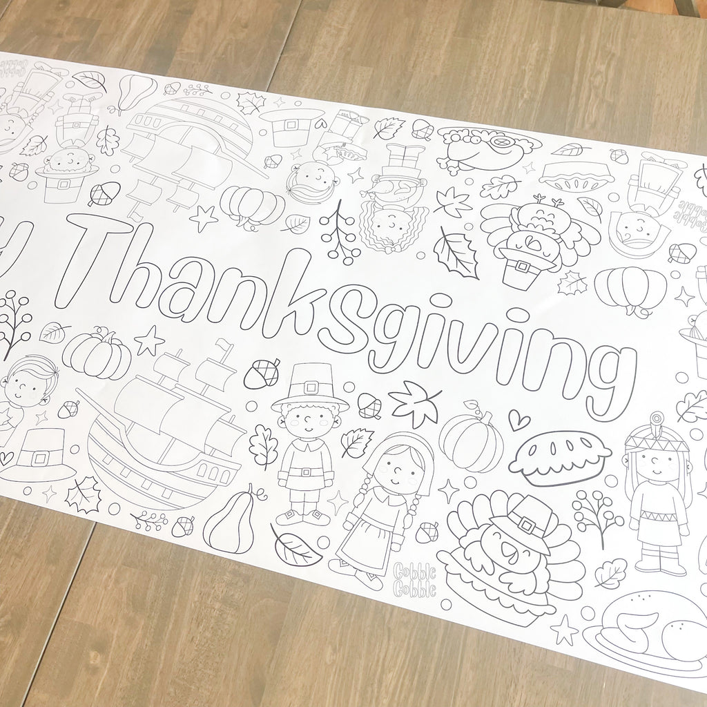 Thanksgiving Coloring Table Runner | Thanksgiving