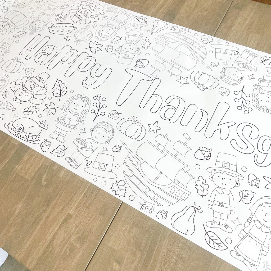 Thanksgiving Coloring Table Runner | Thanksgiving