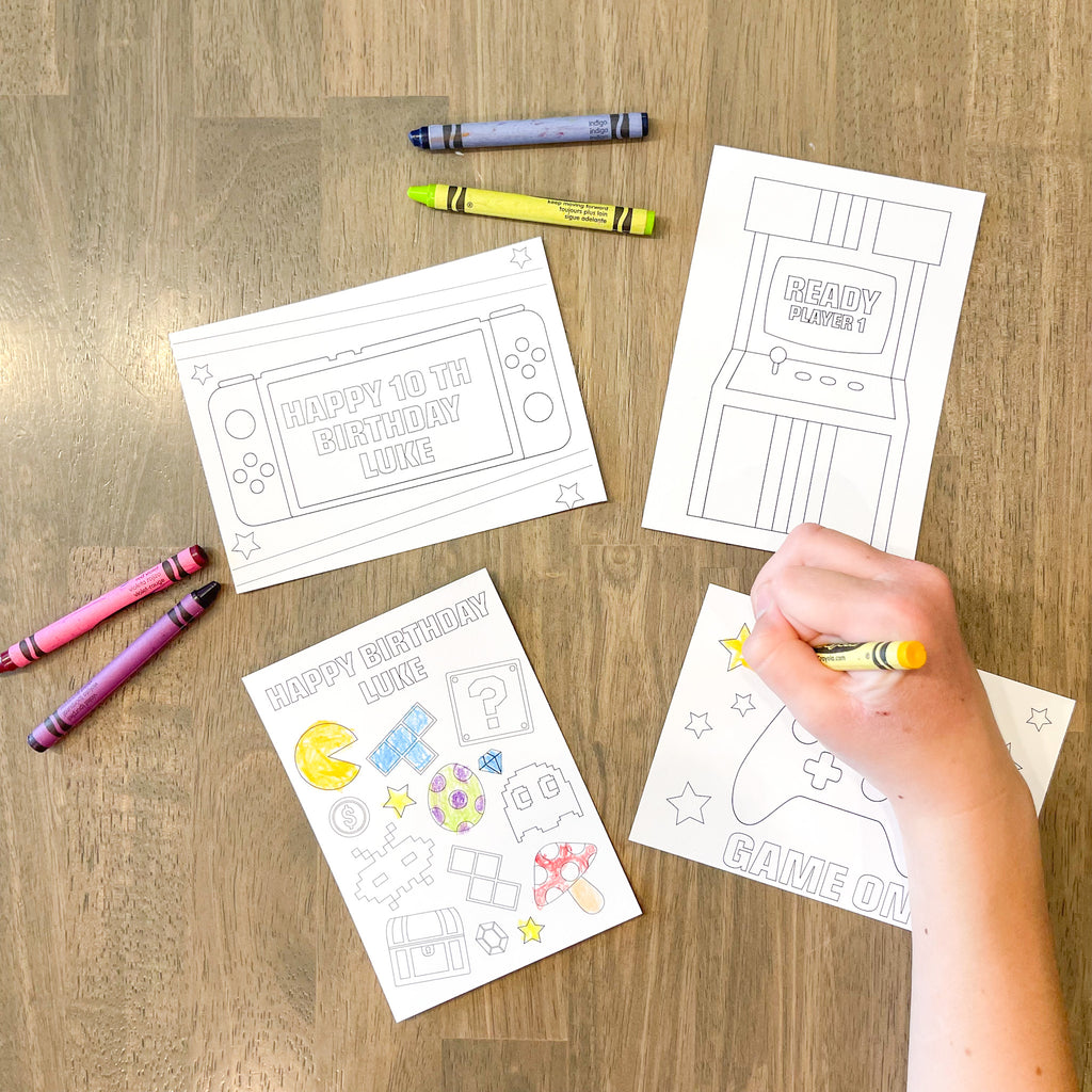 Personalized Video Game Coloring Party Favors