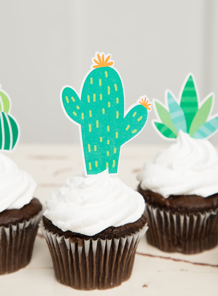 Cactus Cupcake Toppers| Llama Party| Cactus Toppers