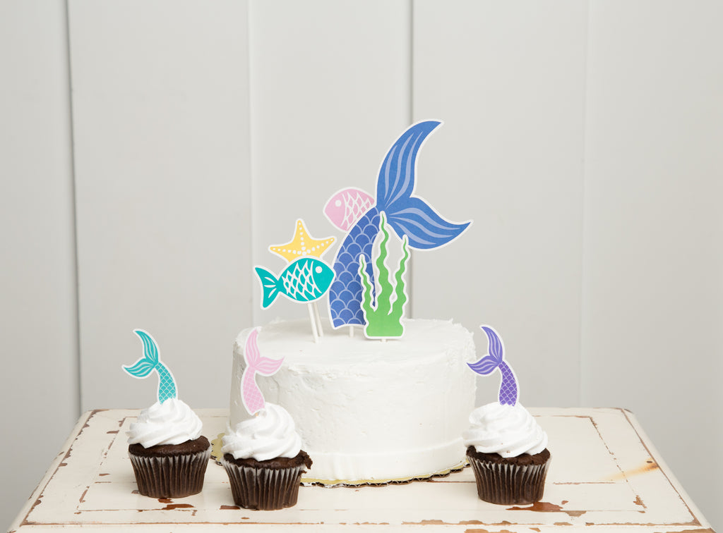 Mermaid Tail Cupcake Toppers| Mermaid Party| Mermaid Cupcake Topper
