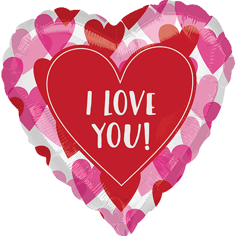 18" I Love You Transparent Hearts| Valentine's Day