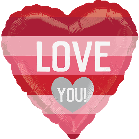 18" Love You Pink & Red Stripes| Valentine's Day