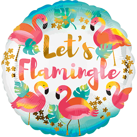 18" Let's Flamingle|  Birthday Pink Flamingo