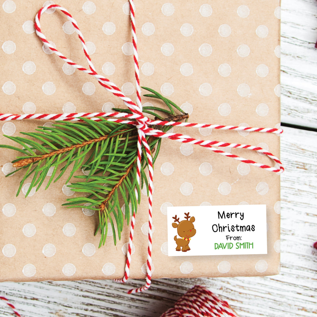 Rudolph - Personalized Christmas Gift Stickers
