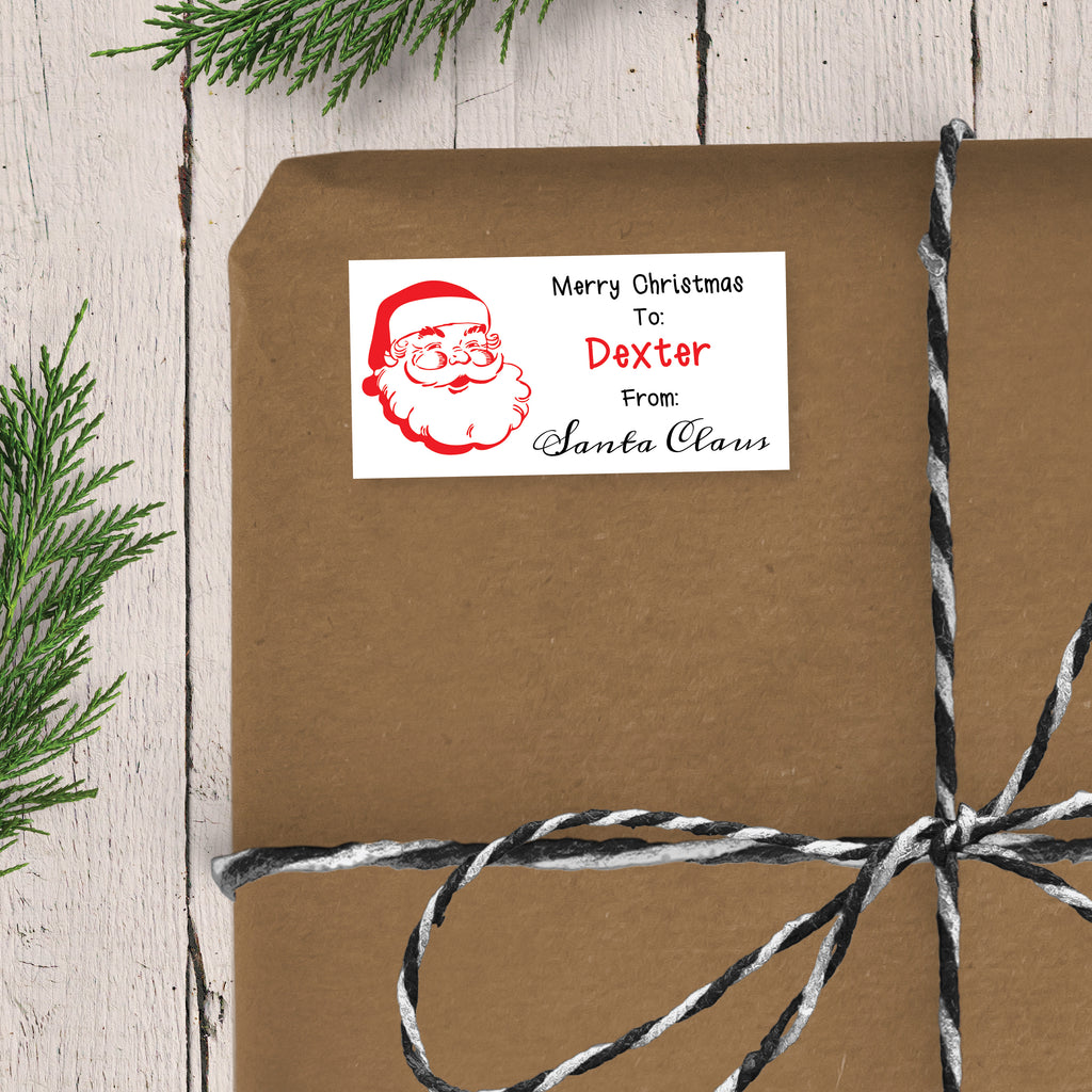 Merry Christmas From Santa Claus - Personalized Christmas Gift Stickers