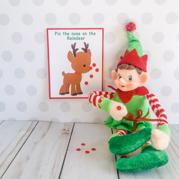 Christmas Elf Pin The Nose Game, Elf Printable, Instant Download ...