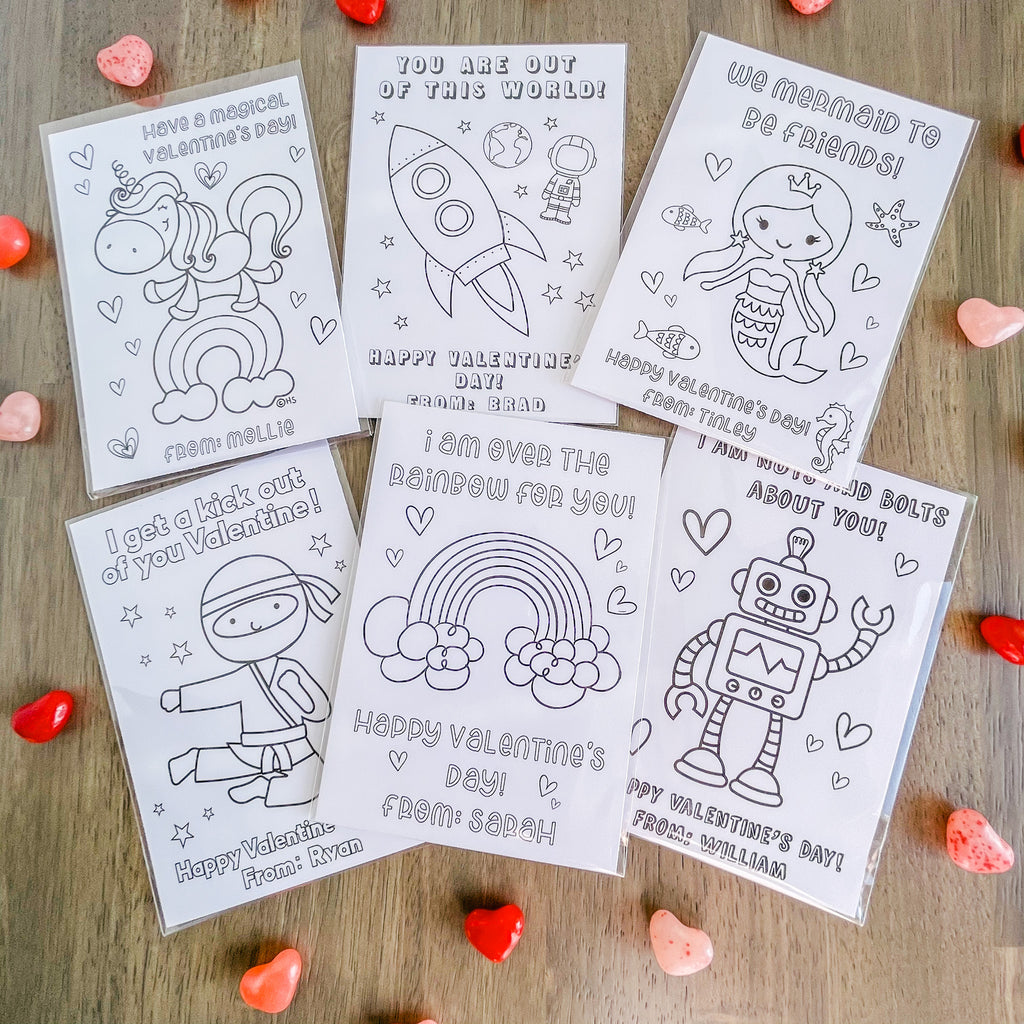 GAMING VALENTINE'S DAY COLORING CARDS| Instant Download