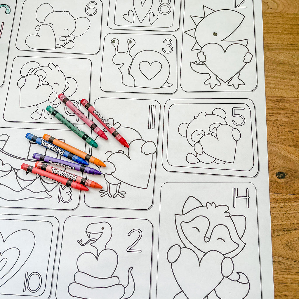 Valentines Coloring Countdown Poster – Partyinapinch