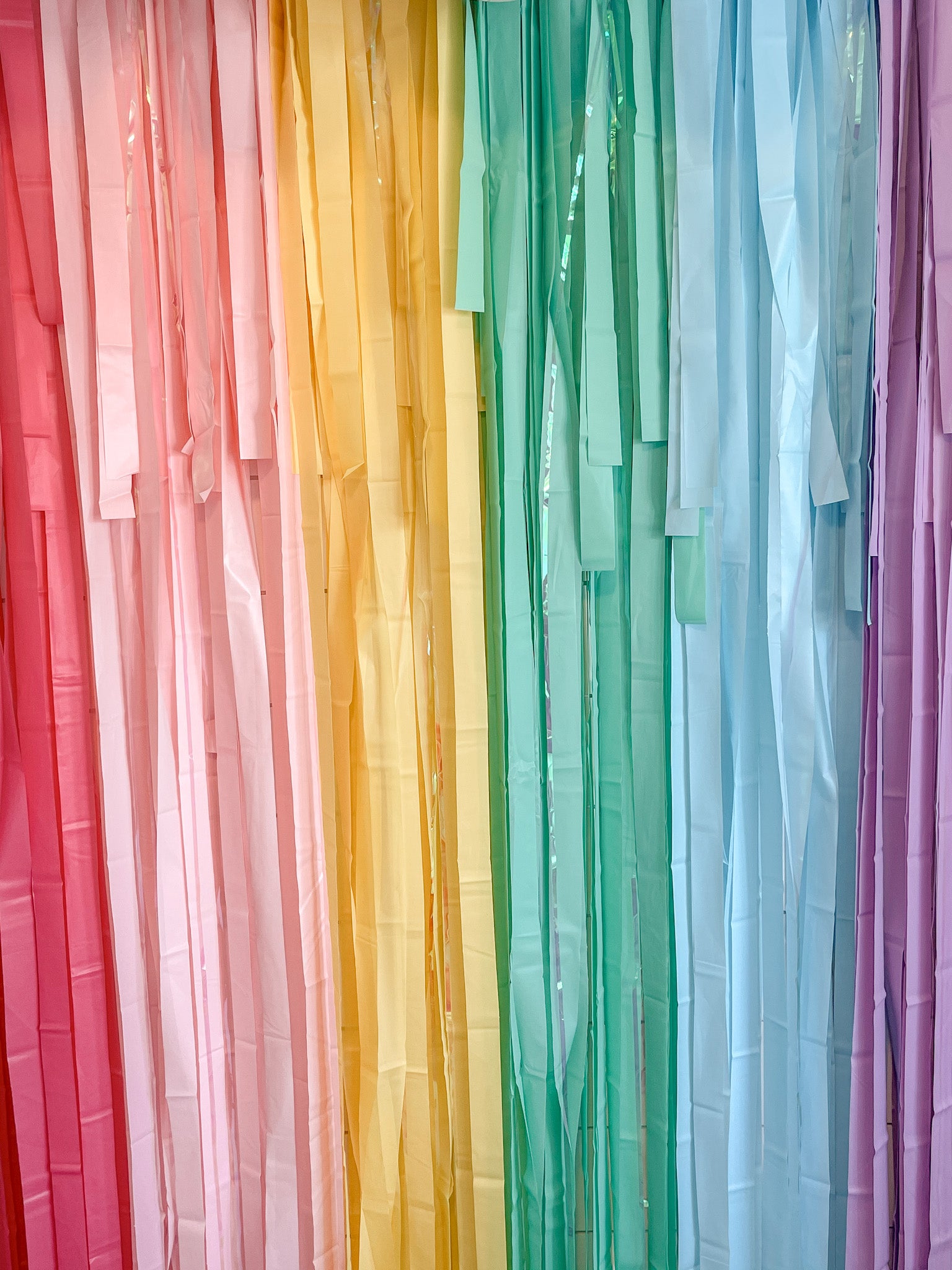 Pastel Rainbow Fringe Streamer Backdrop – Partyinapinch