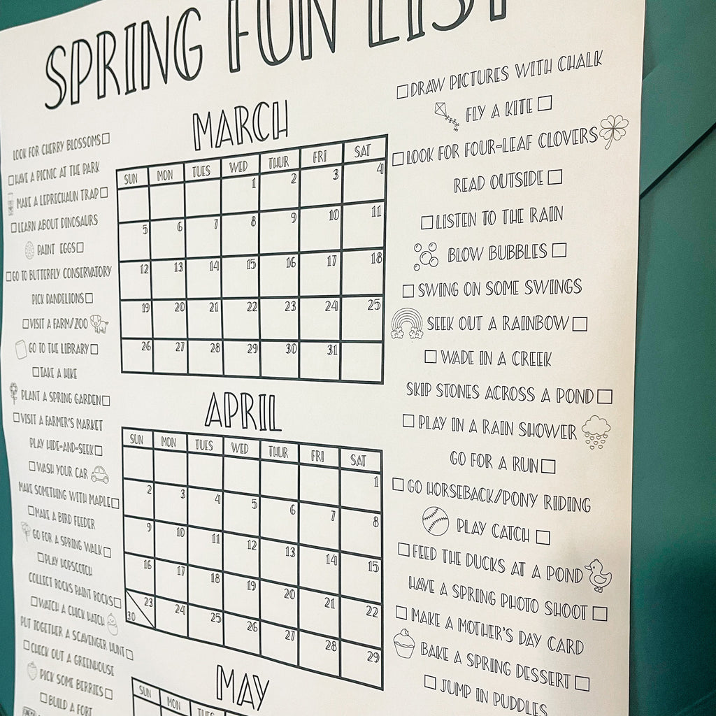 Spring Fun List Countdown Poster| 2024