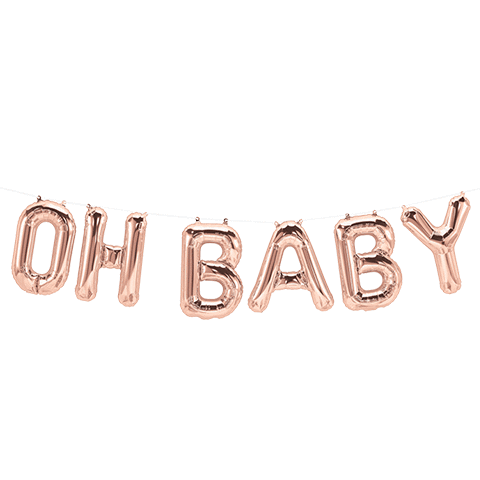 'Oh Baby' Rose Gold Balloon Kit