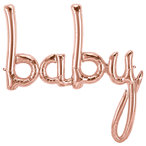 Baby Script Rose Gold Balloon