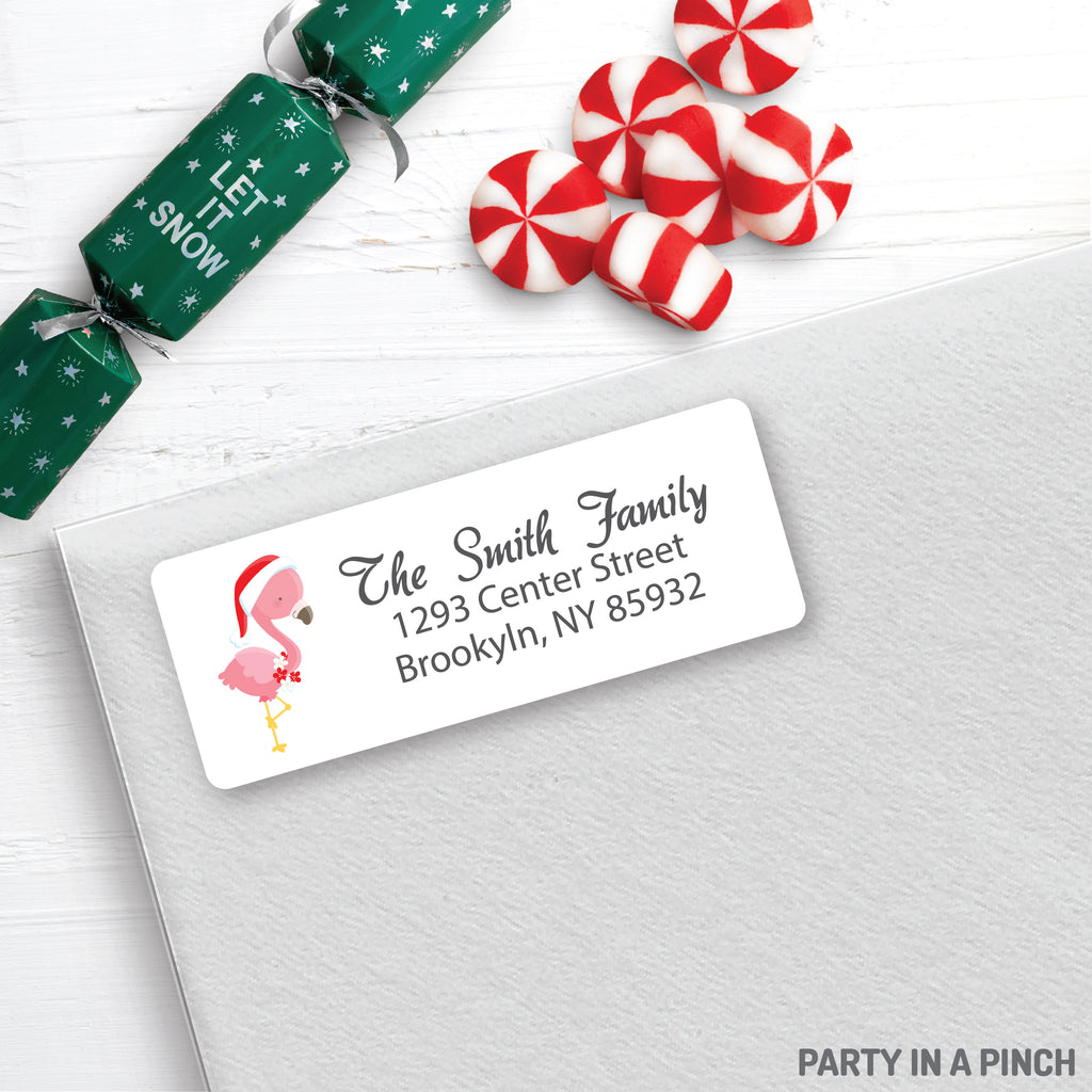 Christmas Flamingo Address Labels| Personalized