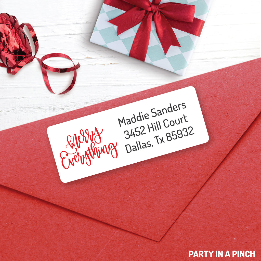 Christmas Merry Everything Address Labels| Personalized