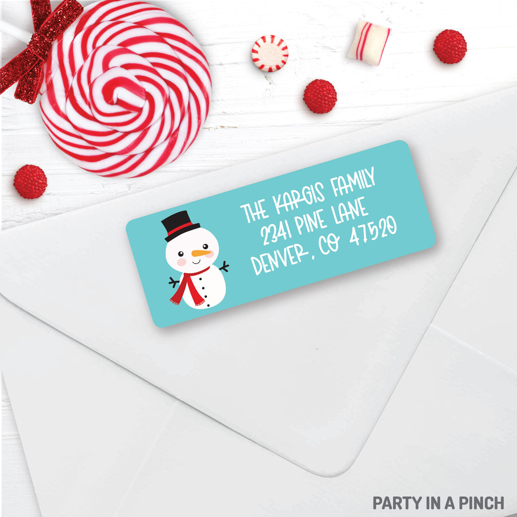 Christmas Snowman Address Labels| Personalized