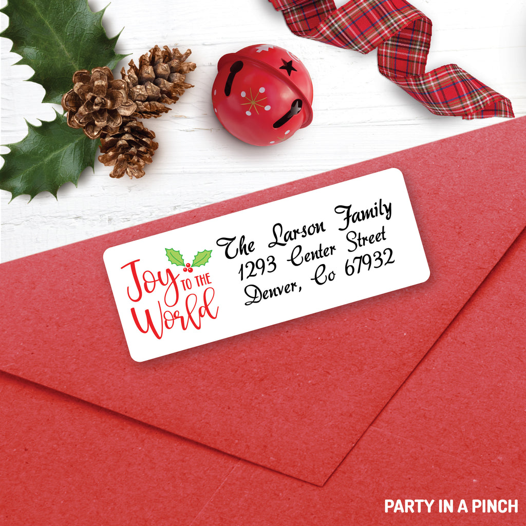 Christmas Joy To The World Address Labels| Personalized