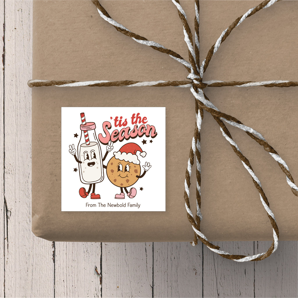 Tis the Season - Personalized Christmas Gift Stickers 2.5" x 2.5
