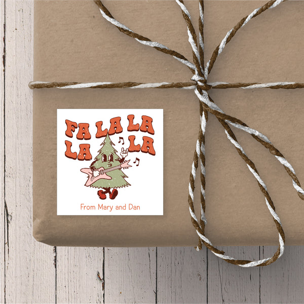 Fa La La La La - Personalized Christmas Gift Stickers 2.5