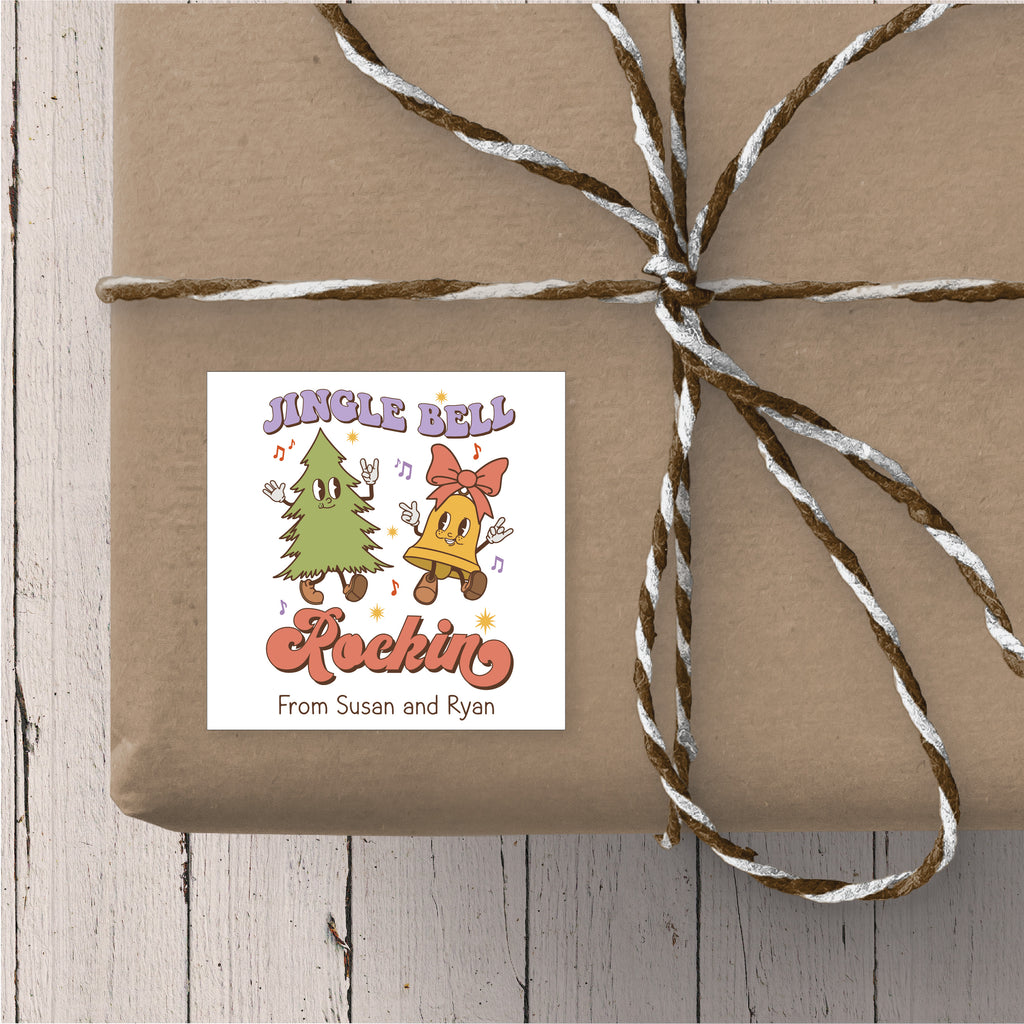 Jingle Bell Rocking - Personalized Christmas Gift Stickers 2.5" x 2.5"