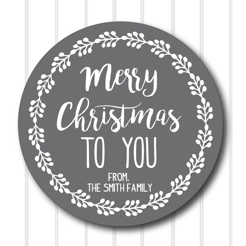 Merry Christmas To You Favor Sticker Set 2.5"| Personalized
