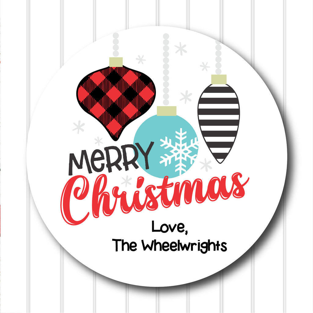 Merry Christmas Favor Sticker Set 2.5"| Personalized